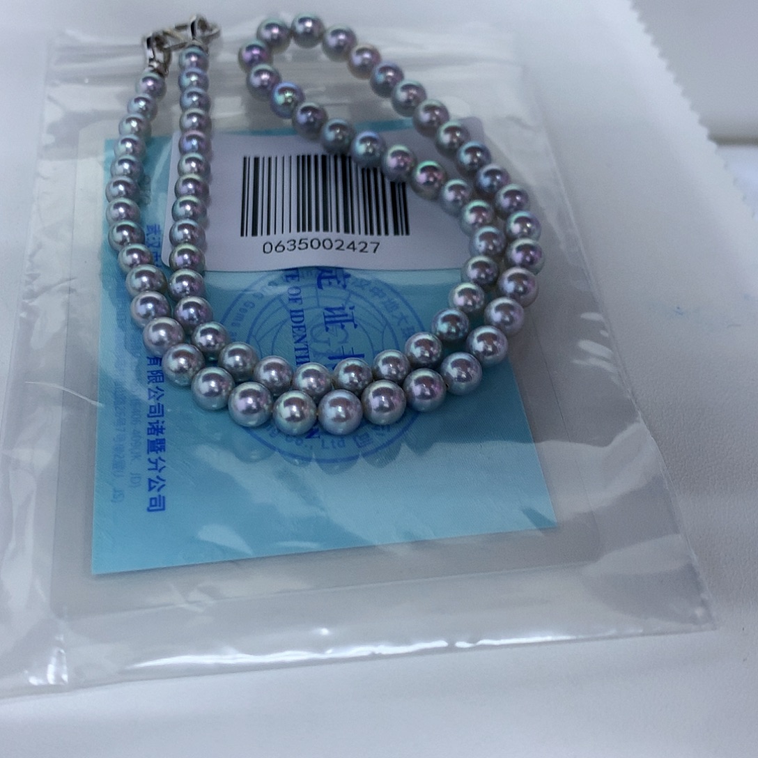 银S925镶嵌海水珍珠项链5-6