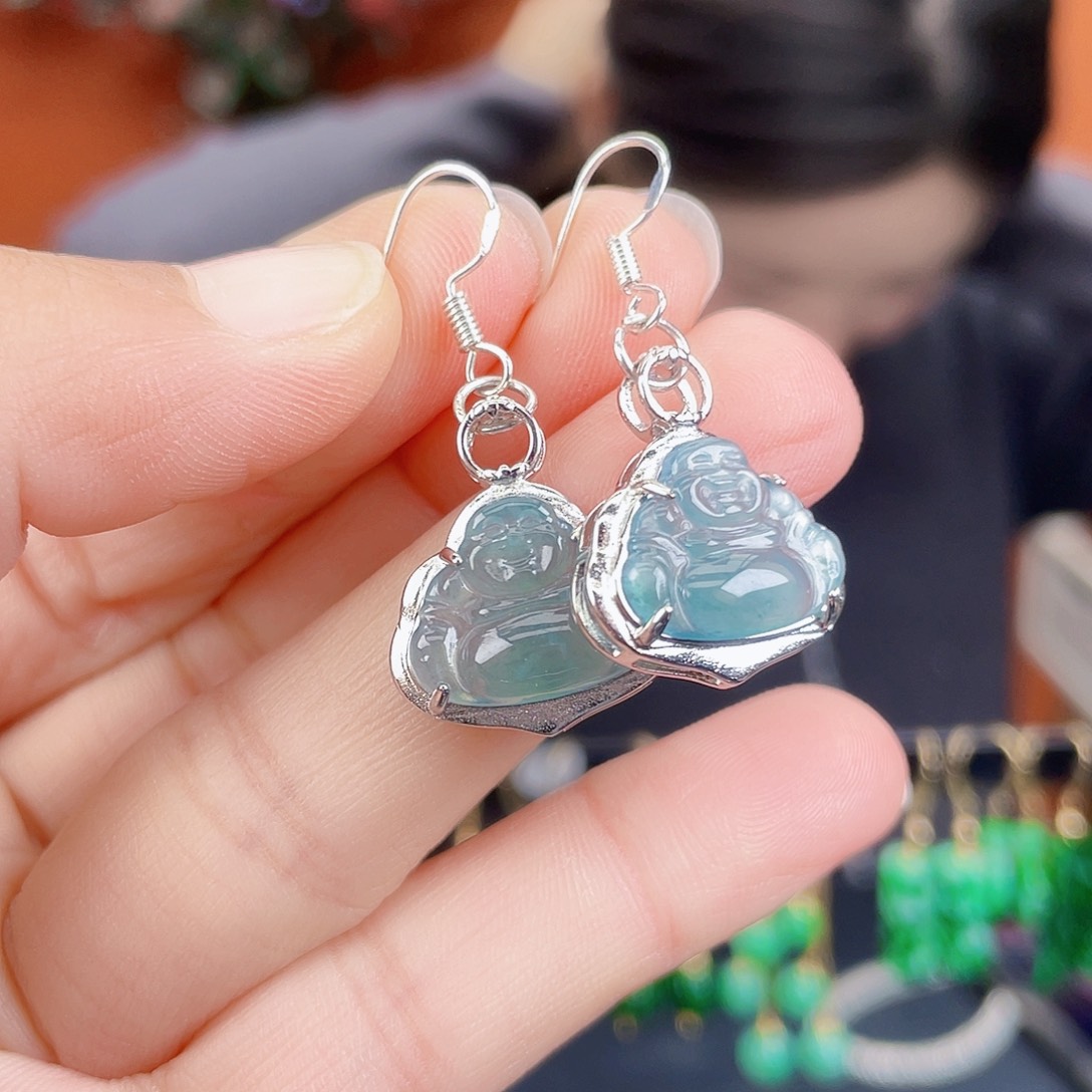 翡翠未镶嵌耳饰饰品