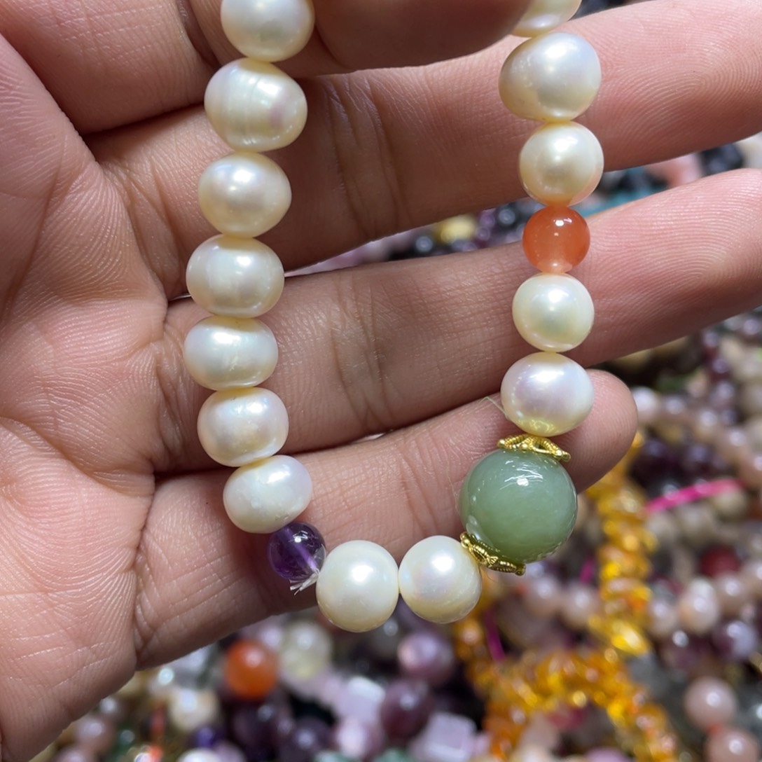 紫晶颈饰银S800镀金镶嵌