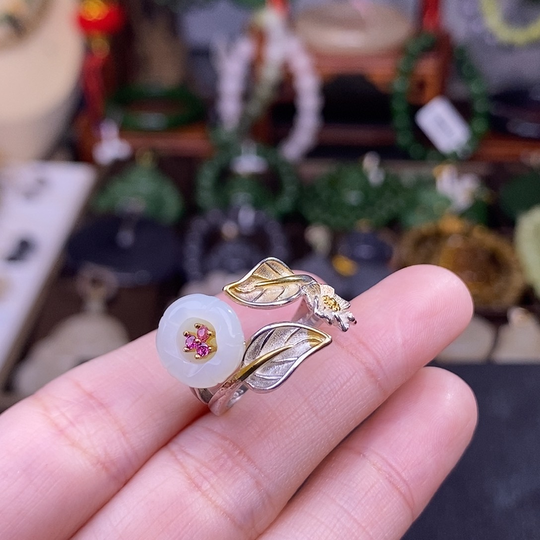 和田玉925.银戒指清货价未镶嵌
