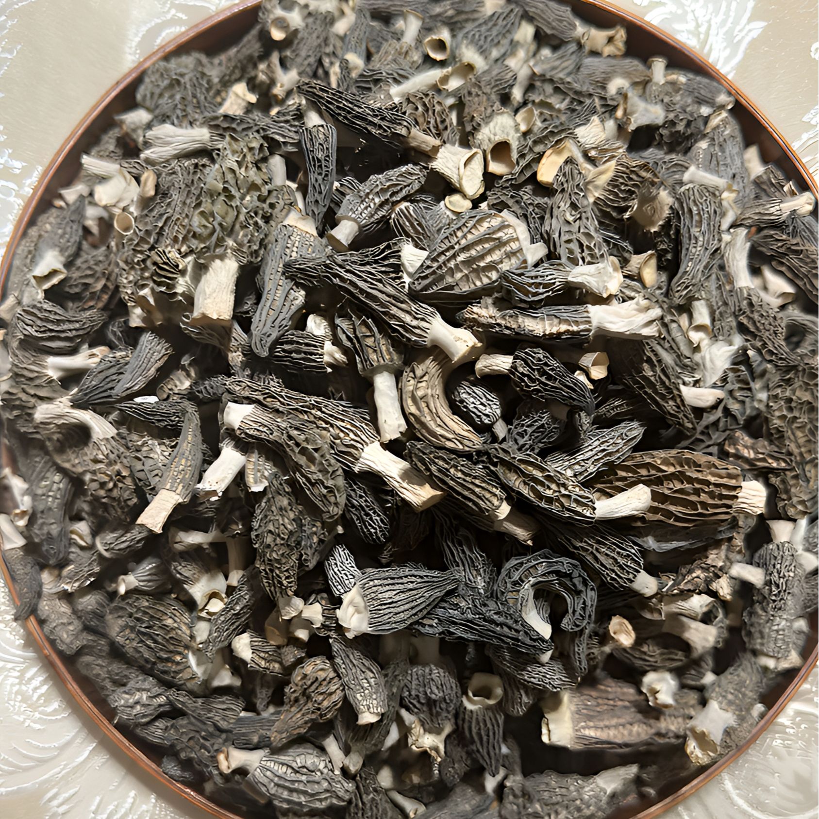 新货头茬深晒羊肚菌煲汤炒制小个头（丑菇）