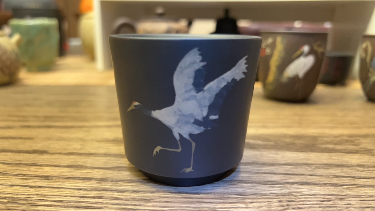 少石老师/手工紫陶/起舞仙鹤/80毫升/主人杯