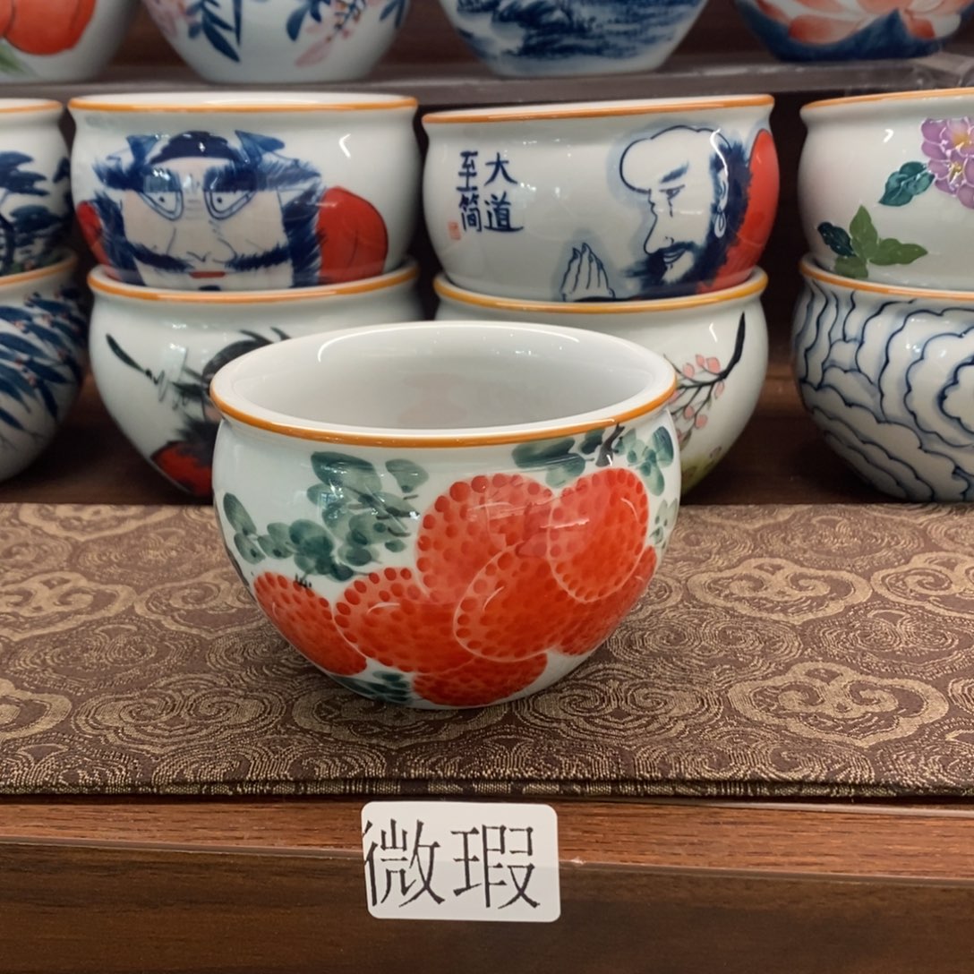 微瑕釉下彩纯手绘手工绘制