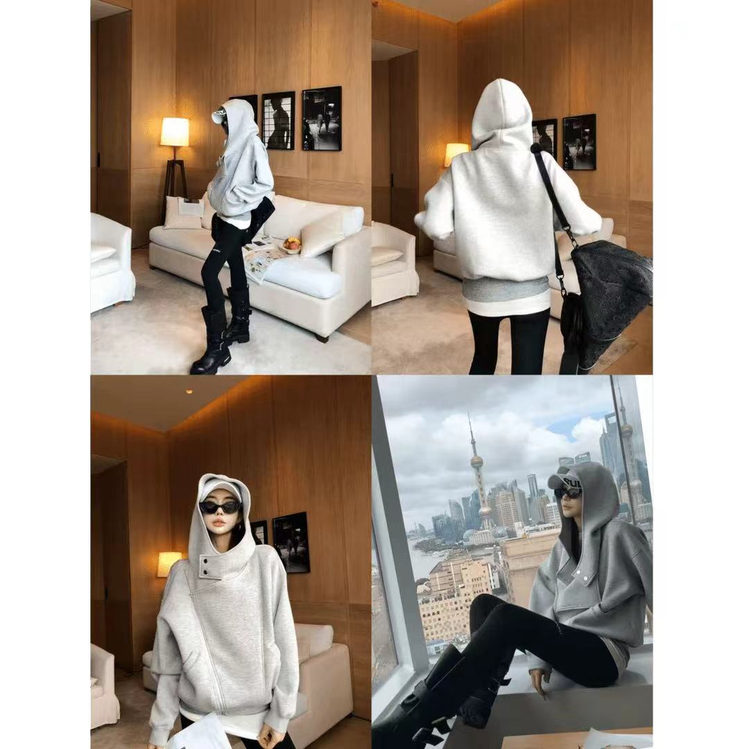 【幂式卫衣】秋季时尚休闲风长袖连帽百搭卫衣女韩系简约百搭上衣
