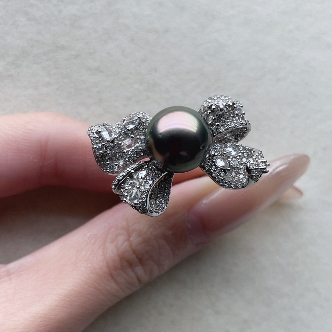 戒指135海水珍珠银S925镶嵌