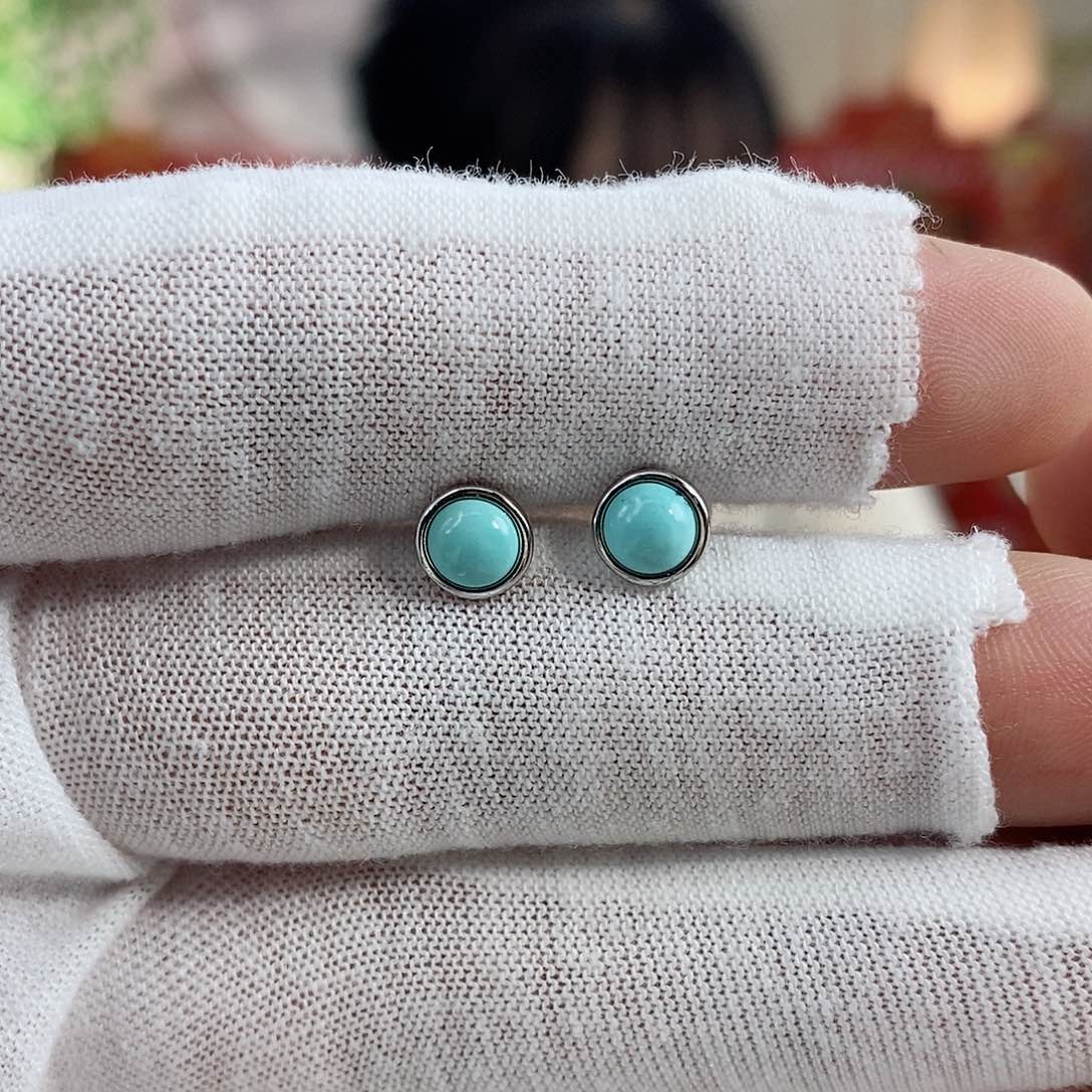 绿松石珠宝奇石银S925镶嵌