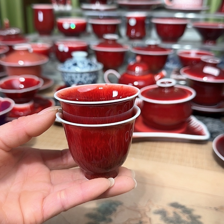 景德镇陶瓷红马坊客杯