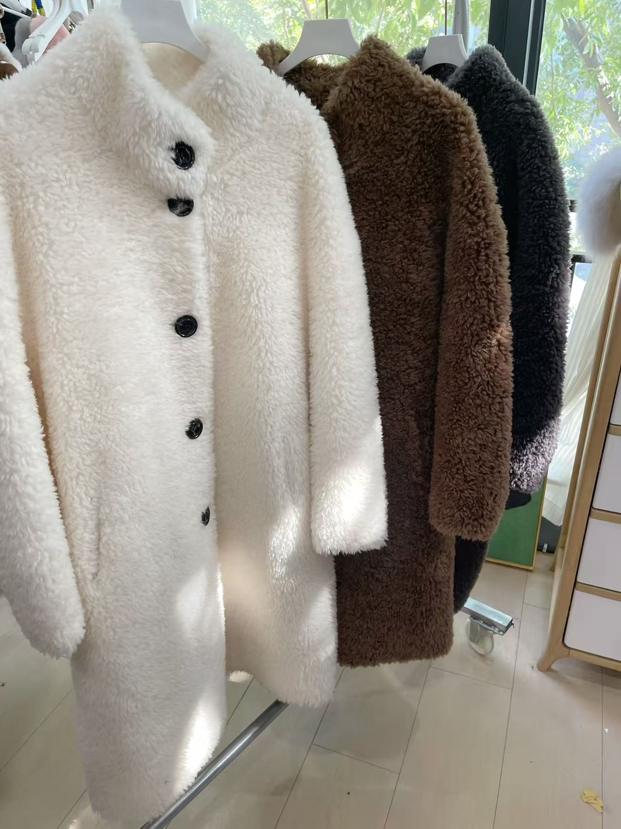 羊毛保暖女装百搭长款冬季立领加厚大衣