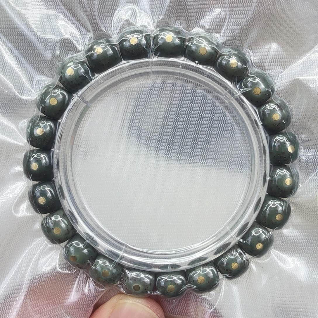 星月菩提手串 63爱谁谁绿星月菩提单圈10钉