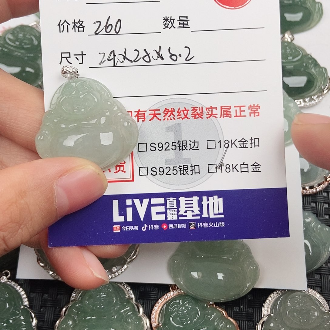 珂****翡翠18K金镶嵌颈饰