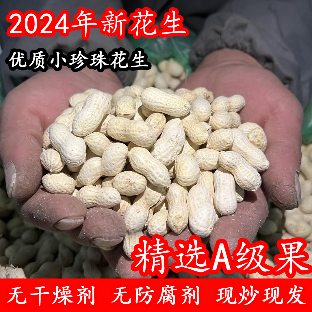 【A级精选果】2024新货农村铁锅现炒花生原味带壳手工现炒柴火花生