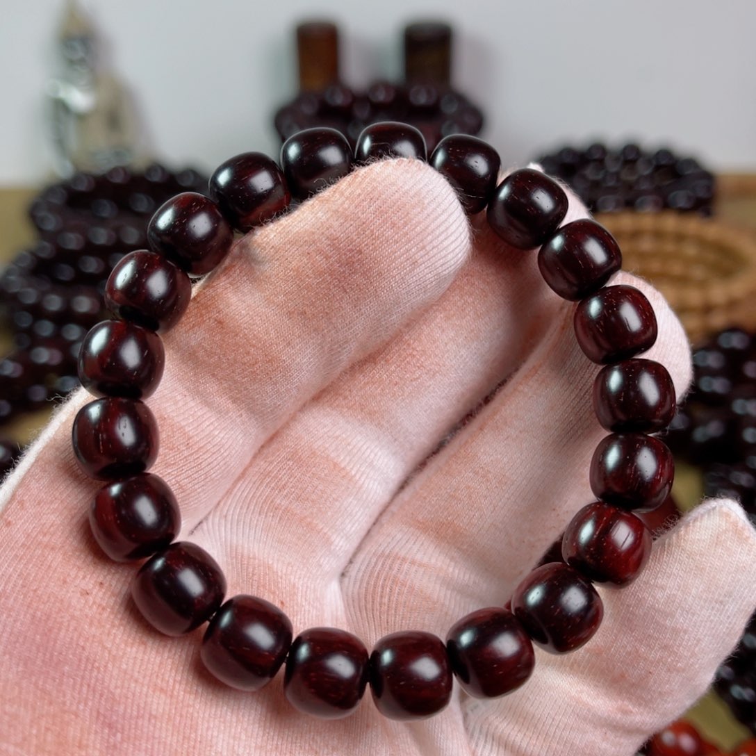 手串/手链小叶紫檀9.5/10老型高油润黑飘红拆房老料