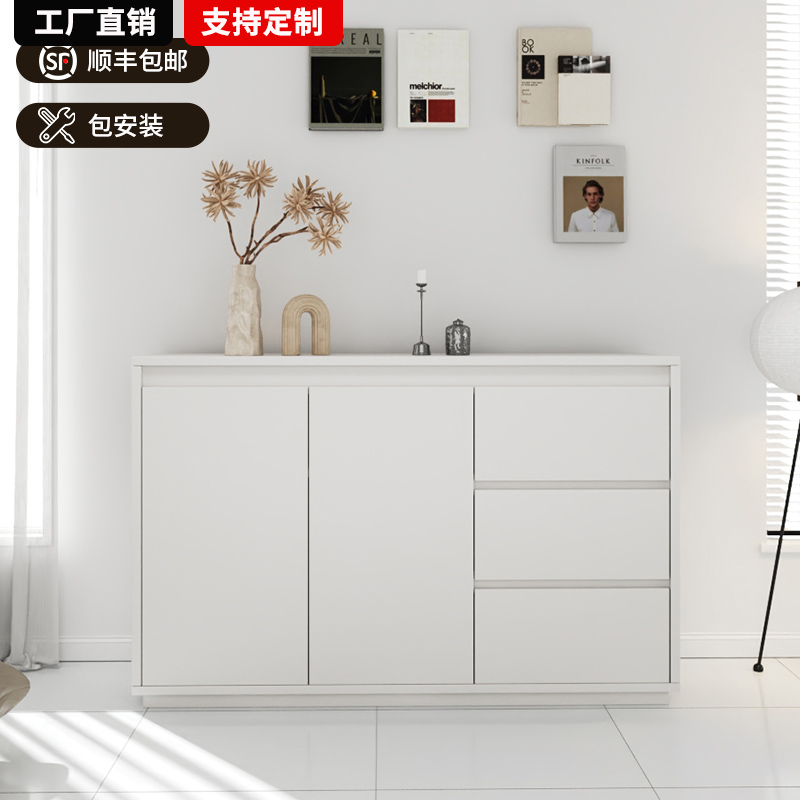 实木餐边柜靠墙一体储物柜家用厨房餐厅置物柜客厅茶水柜收纳柜
