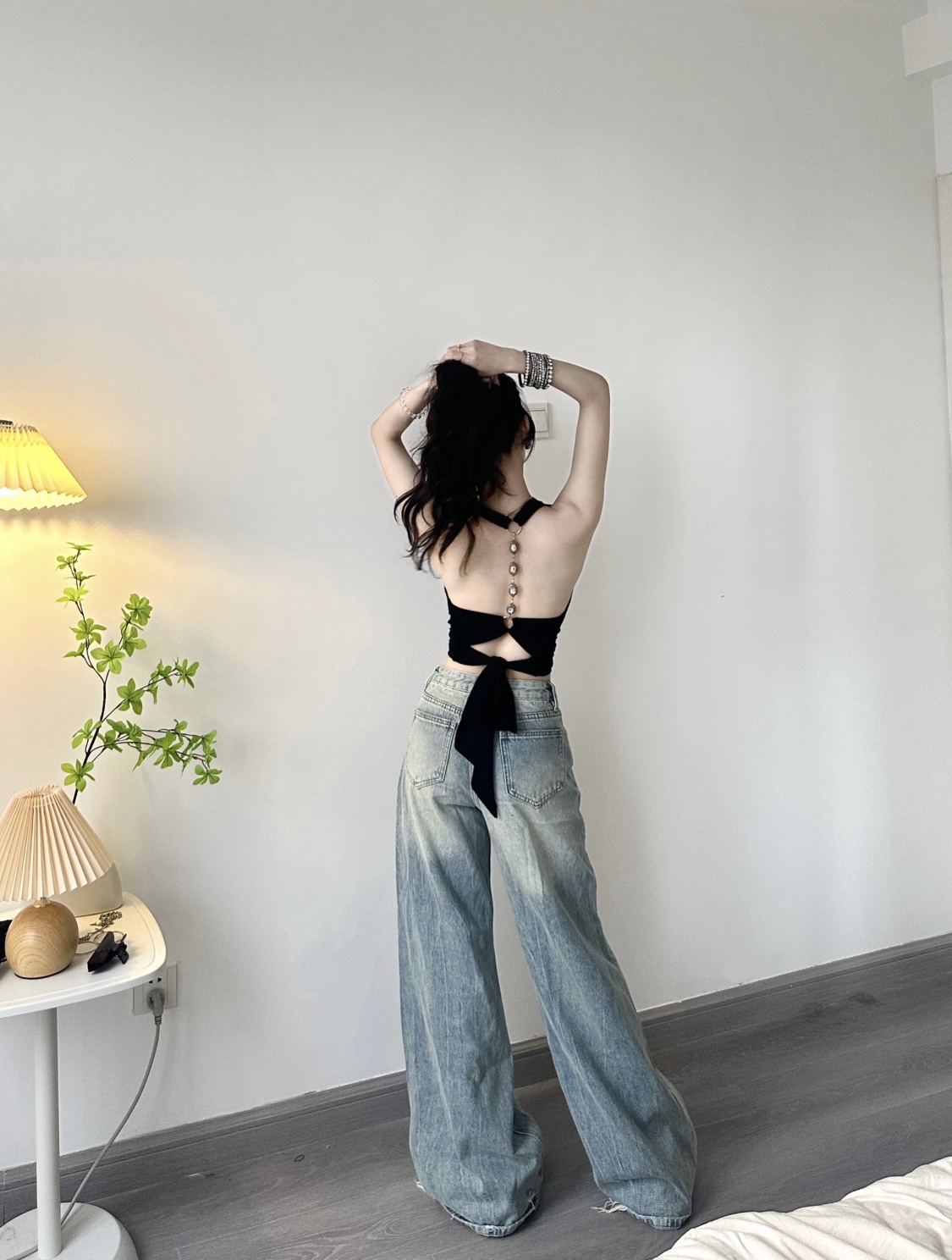 外穿纯欲风美背内搭外搭辣妹网红婚礼穿搭修身吊带背心高腰通勤