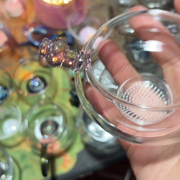 手工艺品玻璃玻璃茶器茶漏浅粉