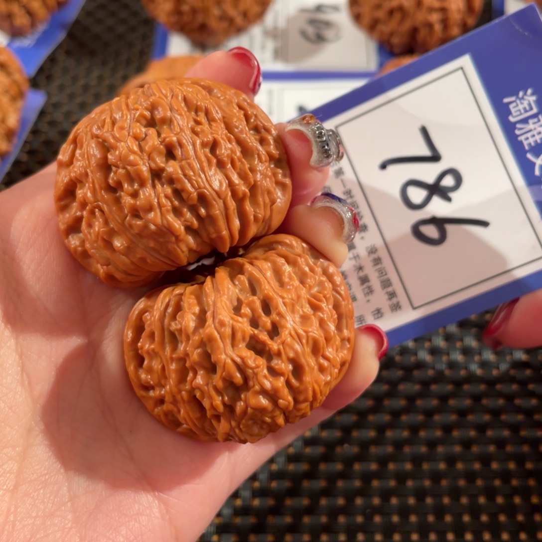 文玩核桃把件786号40尺白狮子