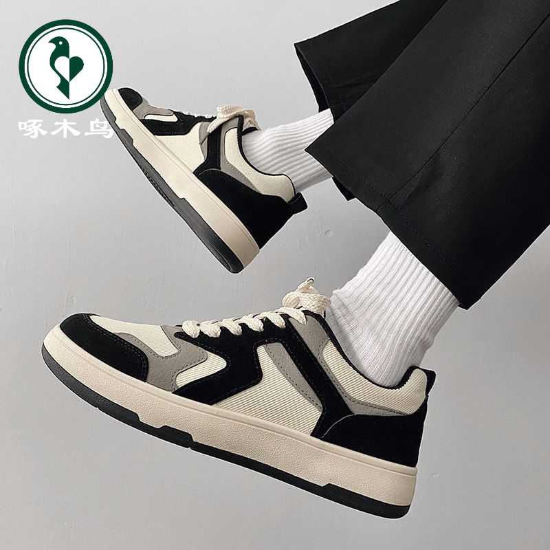 【正品】啄木鸟男鞋潮流百搭潮鞋透气学生板鞋韩版春季布鞋休闲鞋