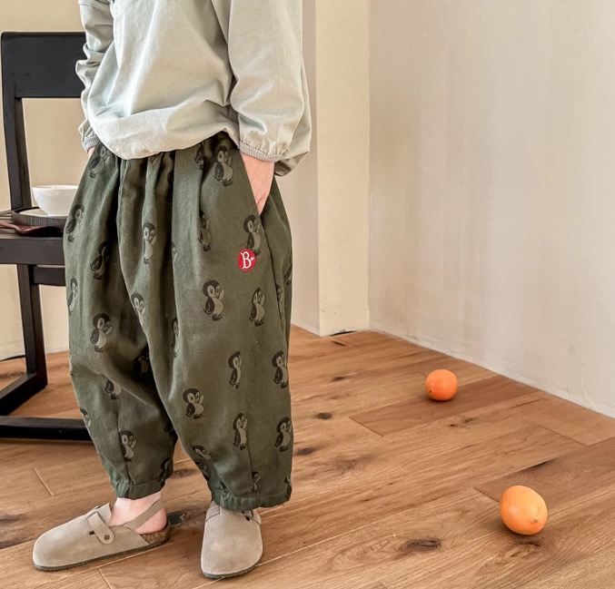 【Mt studio】K【现货】企鹅裤哈伦休闲牛仔裤春秋季女童百搭宽松韩系