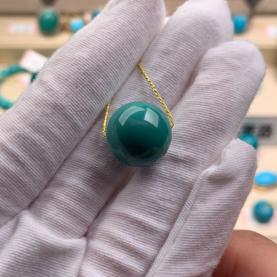 未镶嵌绿松石珠宝奇石15.1mm