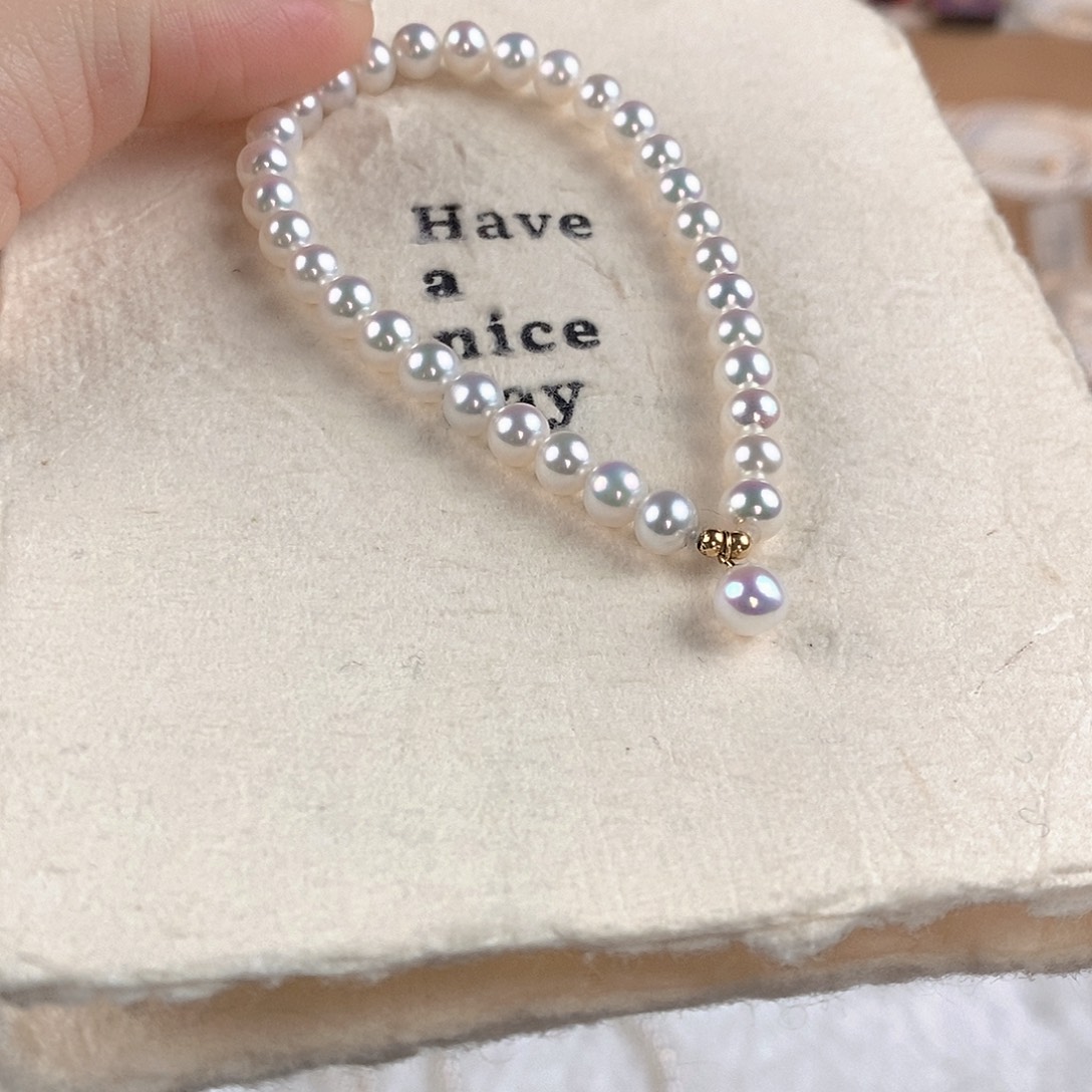 淡水珍珠手绳18K金镶嵌