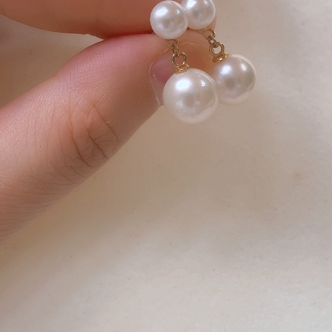 银S925镶嵌淡水珍珠耳饰