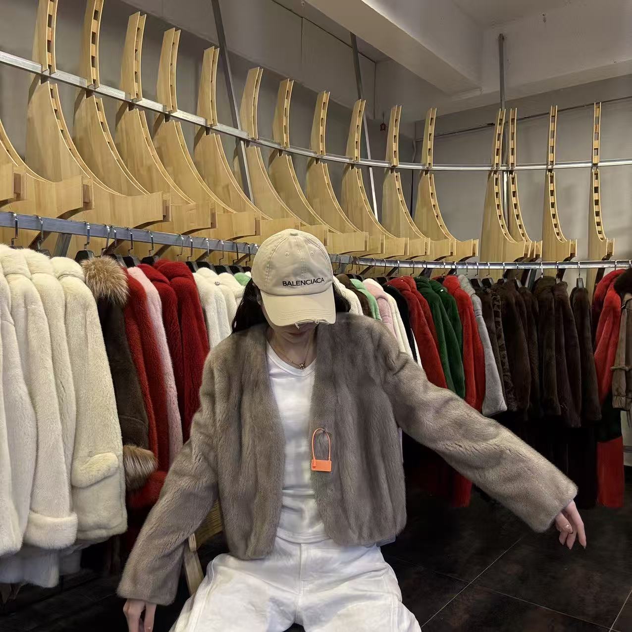  【P.T FUR】| 小V领水貂短款外套-88162