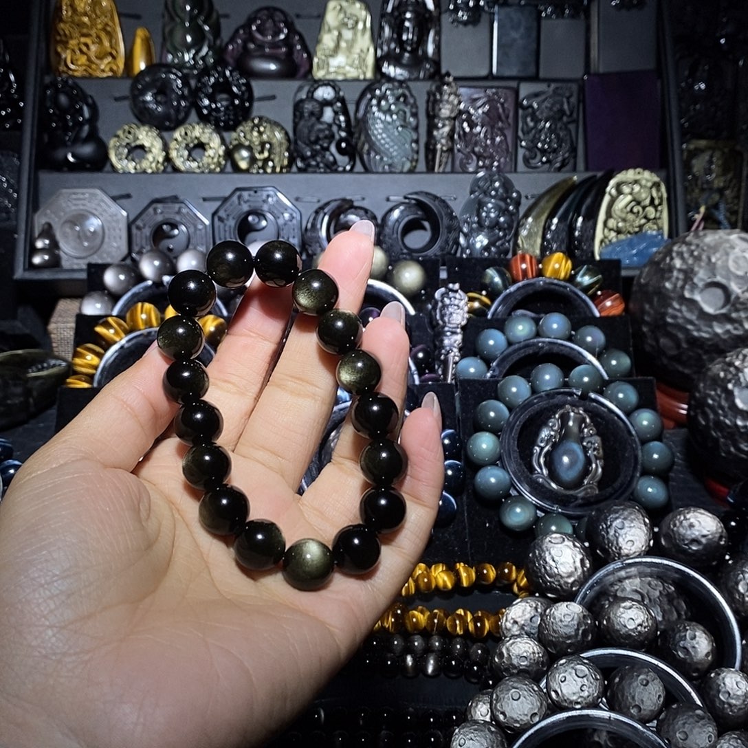 ᯤ***ᴳ黑曜岩未镶嵌手链
