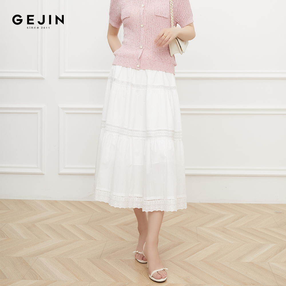 GEJIN/歌锦夏季新款镂空蕾丝优雅气质百搭半裙GD22512388