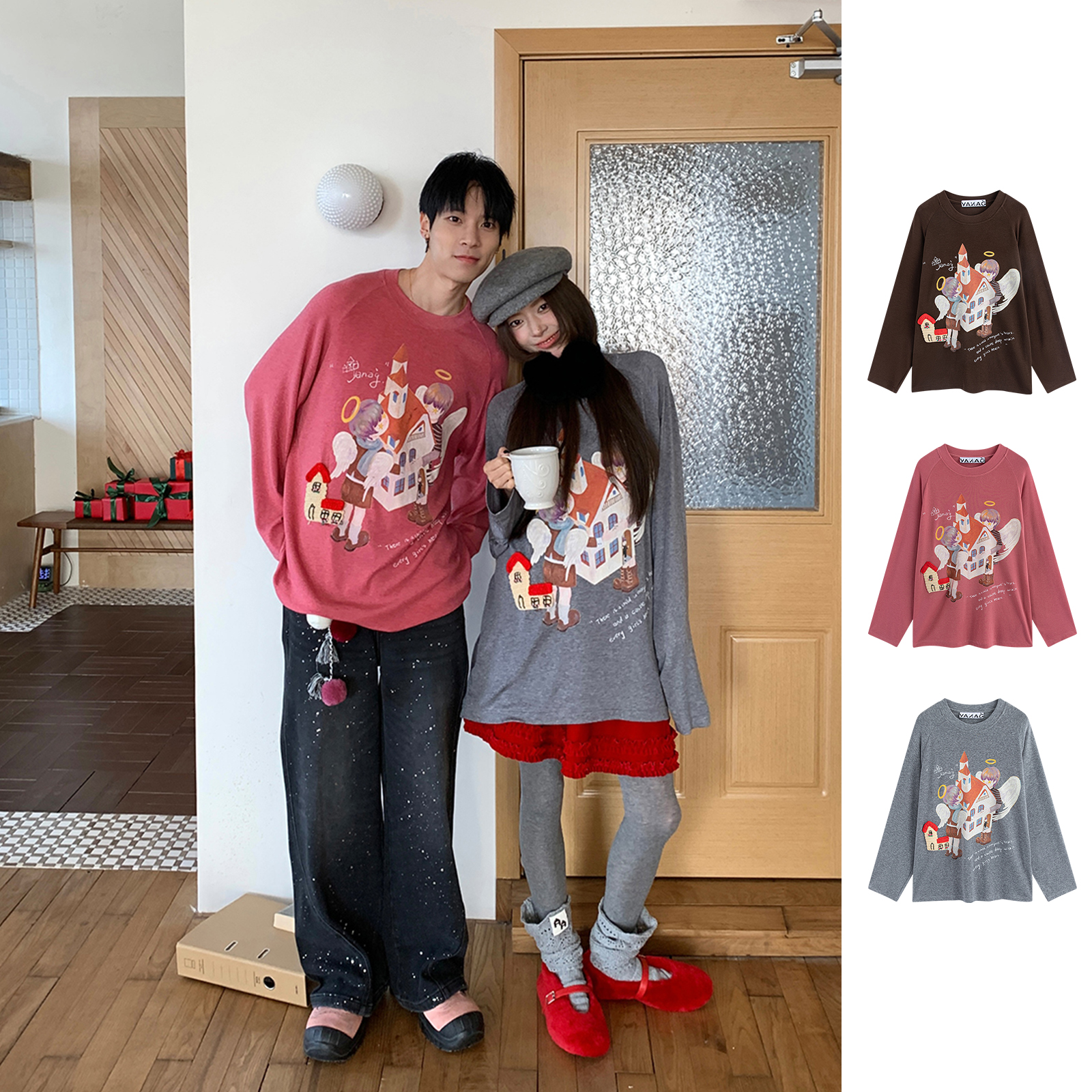 YANAG设计师品牌搬城堡天使天丝羊毛长袖T恤 GoGoBuyer BY6Y12008