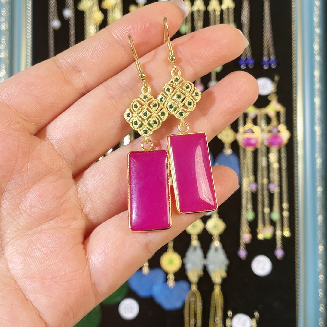 水晶耳饰银S925镶嵌沈****飞耳勾925