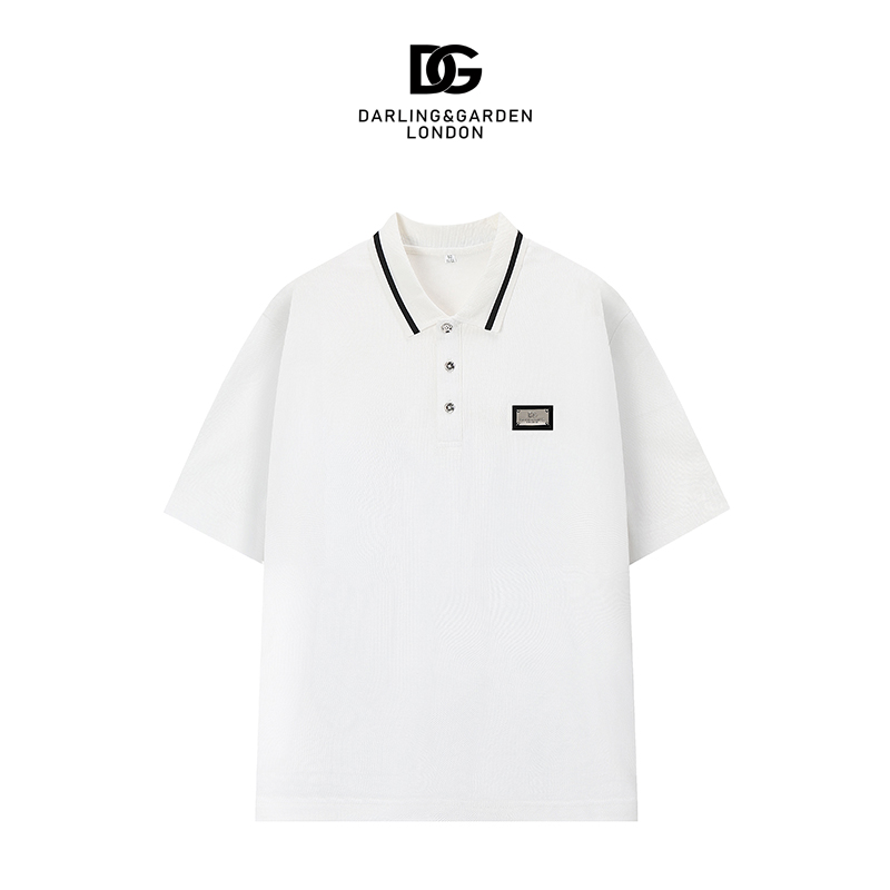 DG莱赛尔天丝Polo衫简约翻领潮流男士半袖百搭