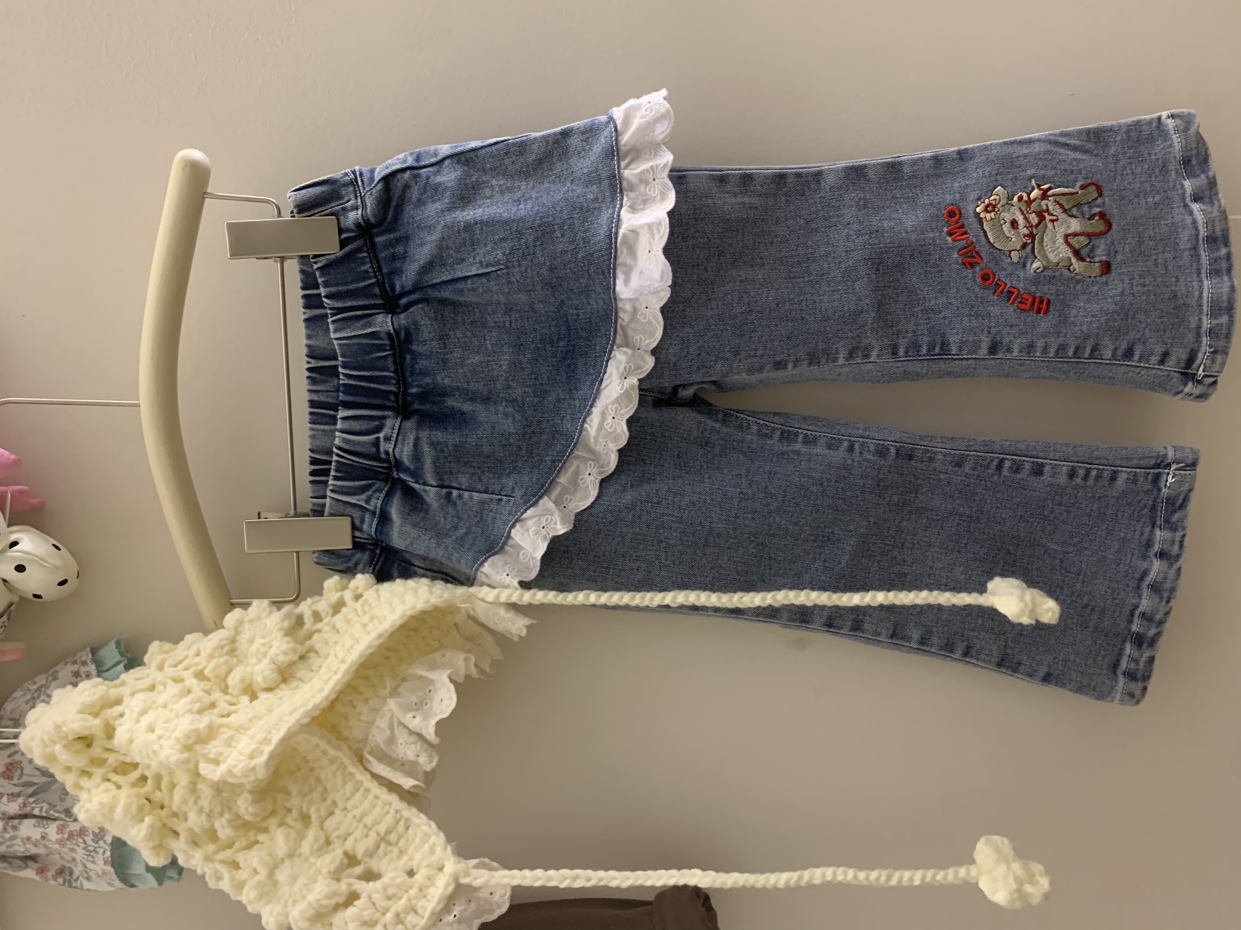 秋季新品 女童兔头牛仔裤25Q693