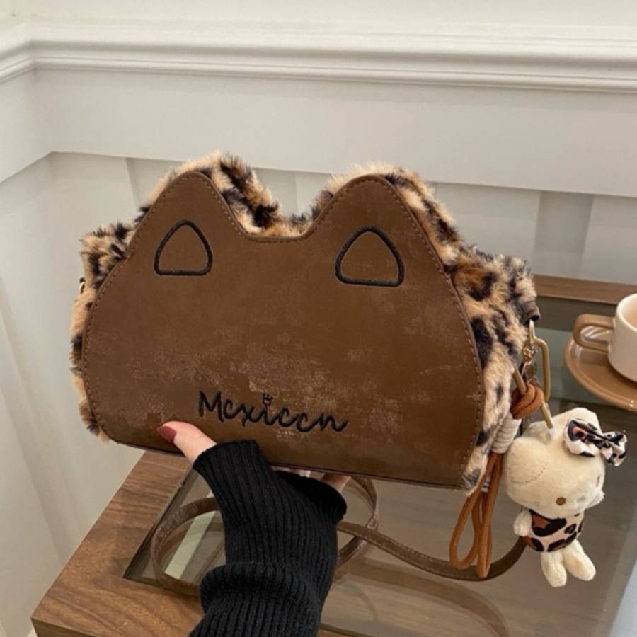 kitty猫咪包！秋冬豹纹感斜挎包