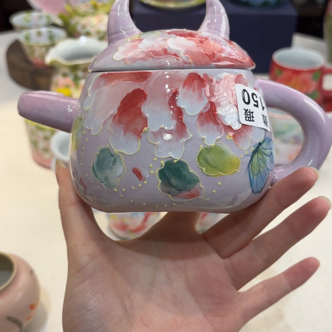 景德镇手绘高温釉下彩陶瓷茶具