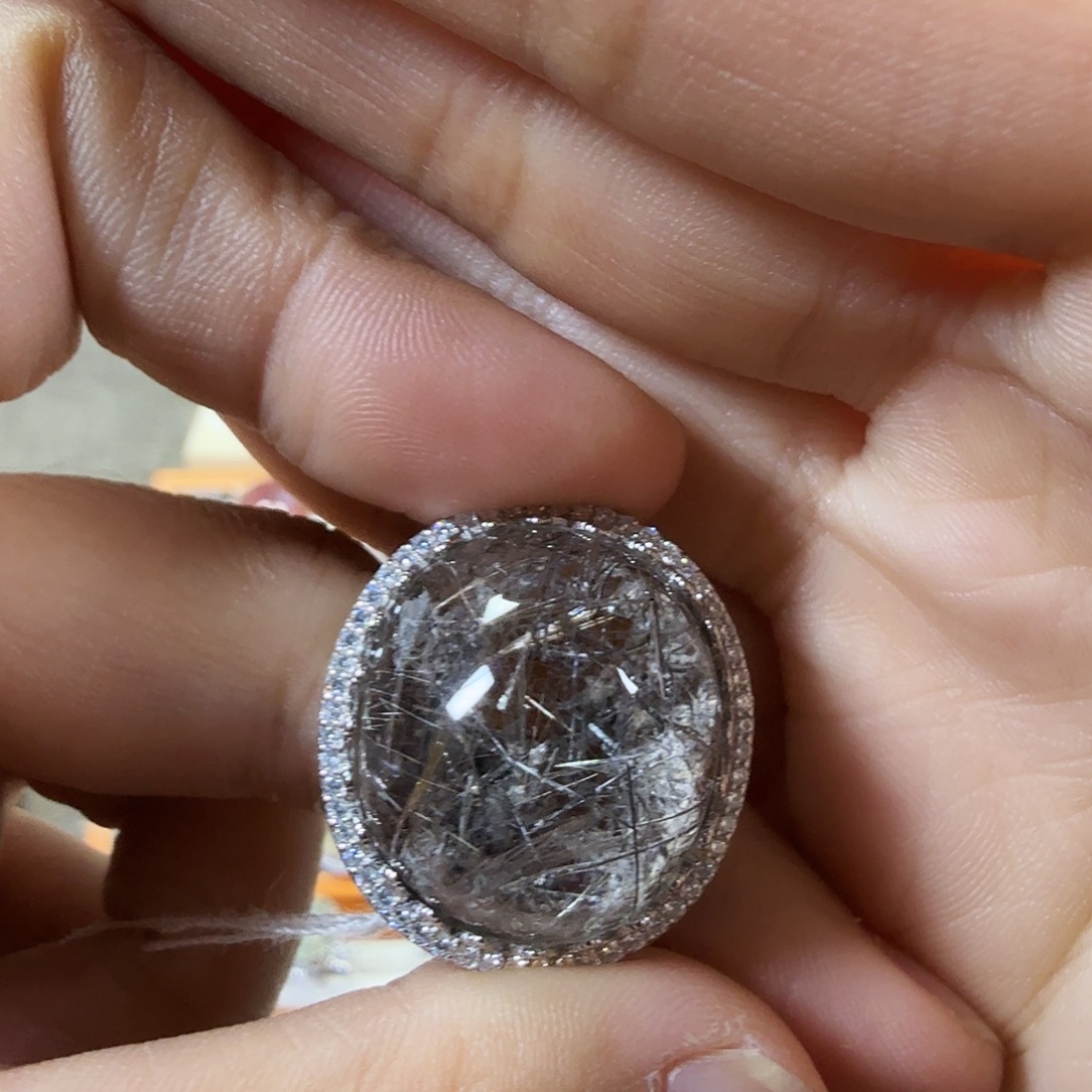 花****银S925镶嵌珠宝半成品水晶