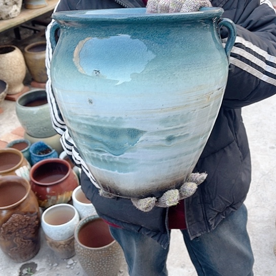 紫砂花盆高度26口径23