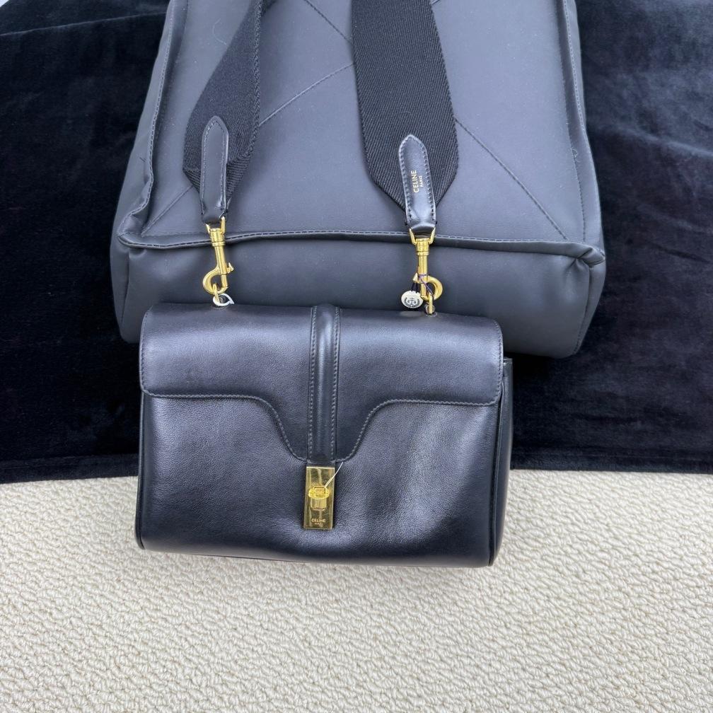 95新 Celine/思琳 【文子姐专属】C021/黑金soft16单肩包/FB
