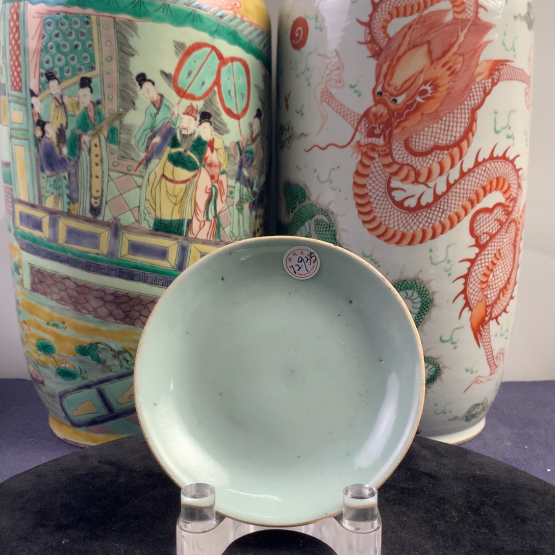 陶盘12935瓷器—豆青釉盘