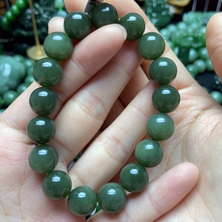 和田玉（碧玉）3手串12m未镶嵌