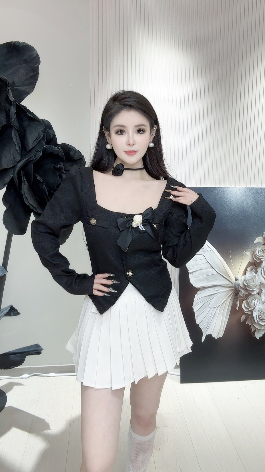 【GM家】小个子修身小香风辣妹设计师女装纯欲风学院风时尚套装显瘦