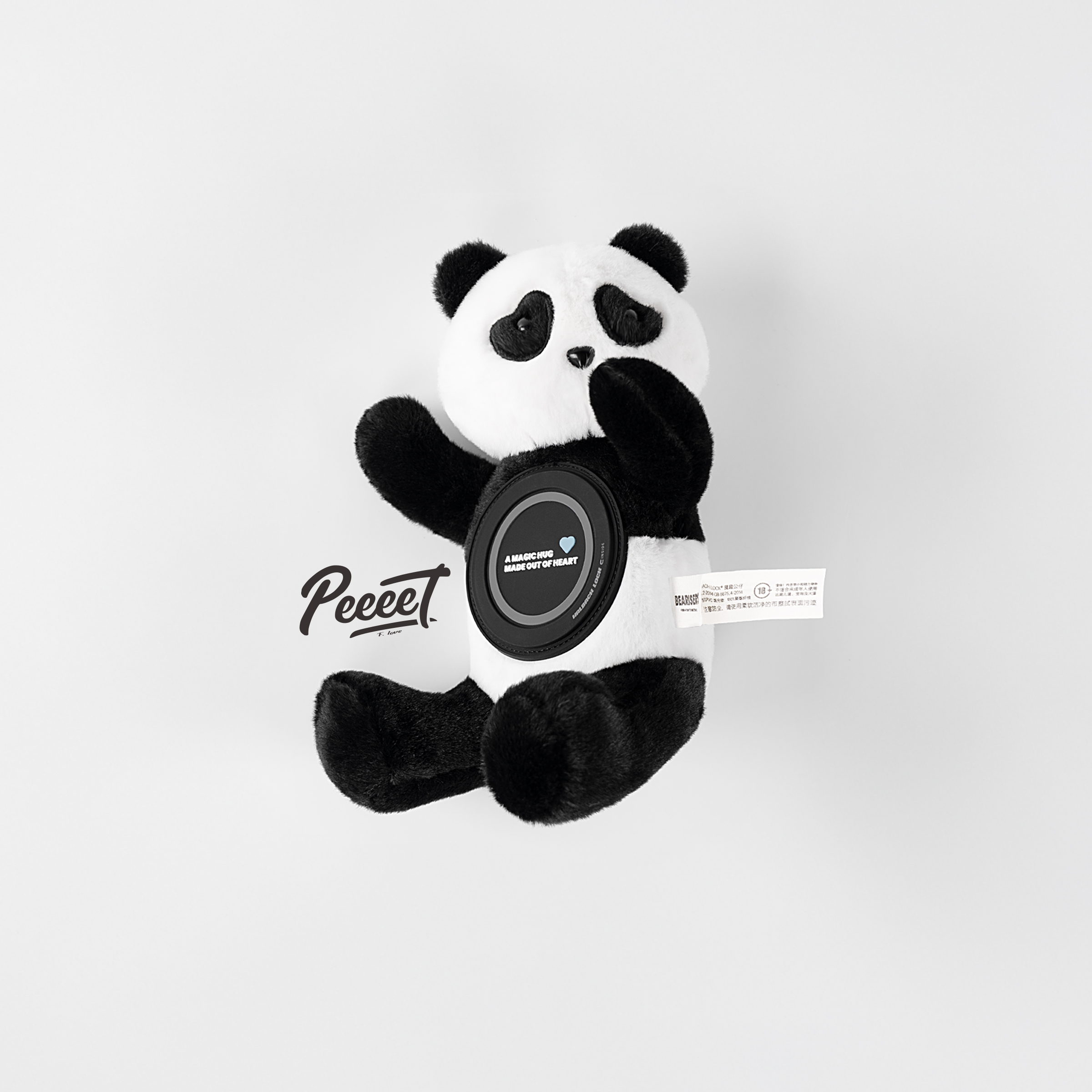 PEEEET熊猫豆 磁力吸附可做手机支架/冰箱贴 HALBACHLOCK魔趣公仔