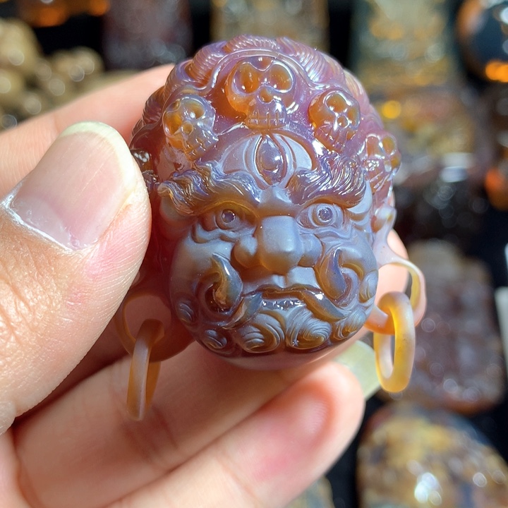 未镶嵌琥珀颈饰紫罗兰大黑天