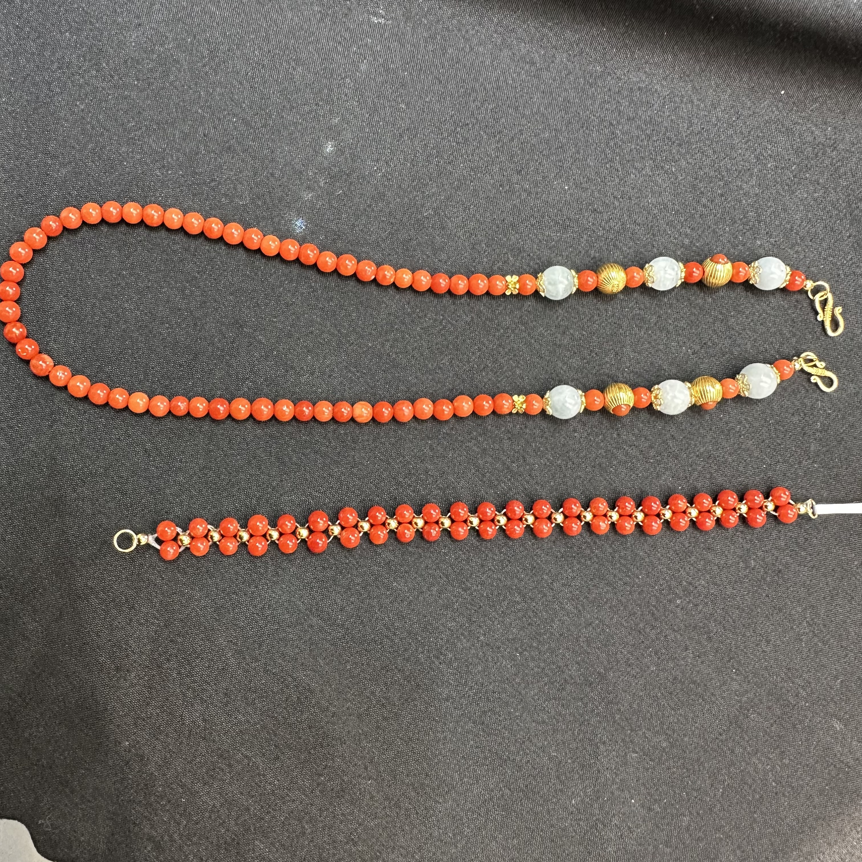 【SHXL1】天然红珊瑚项链+手链套装 多样性发一