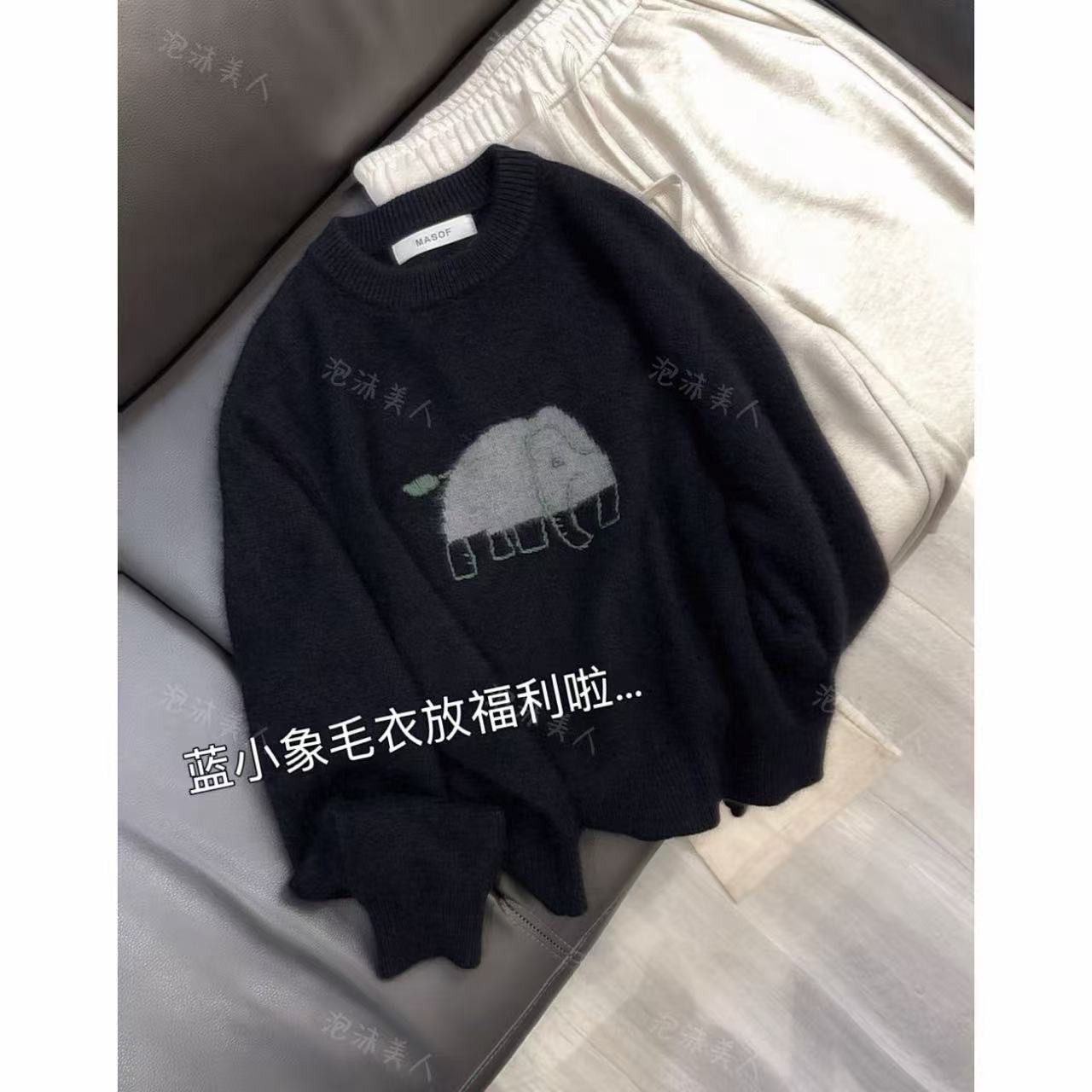 蓝小象」宝藏福利款！减龄卡通提花加厚冬季宽松针织毛衣女秋冬新款