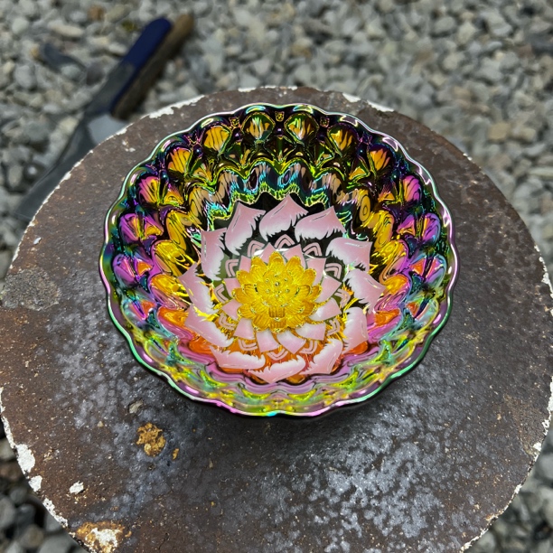 七彩花开富贵 粉莲花杯主人杯陶瓷传统手工制作.匠心传承