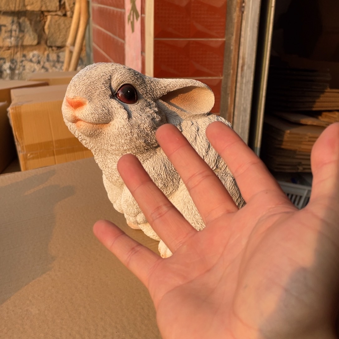 【闪购商品】树脂白色兔子摆件