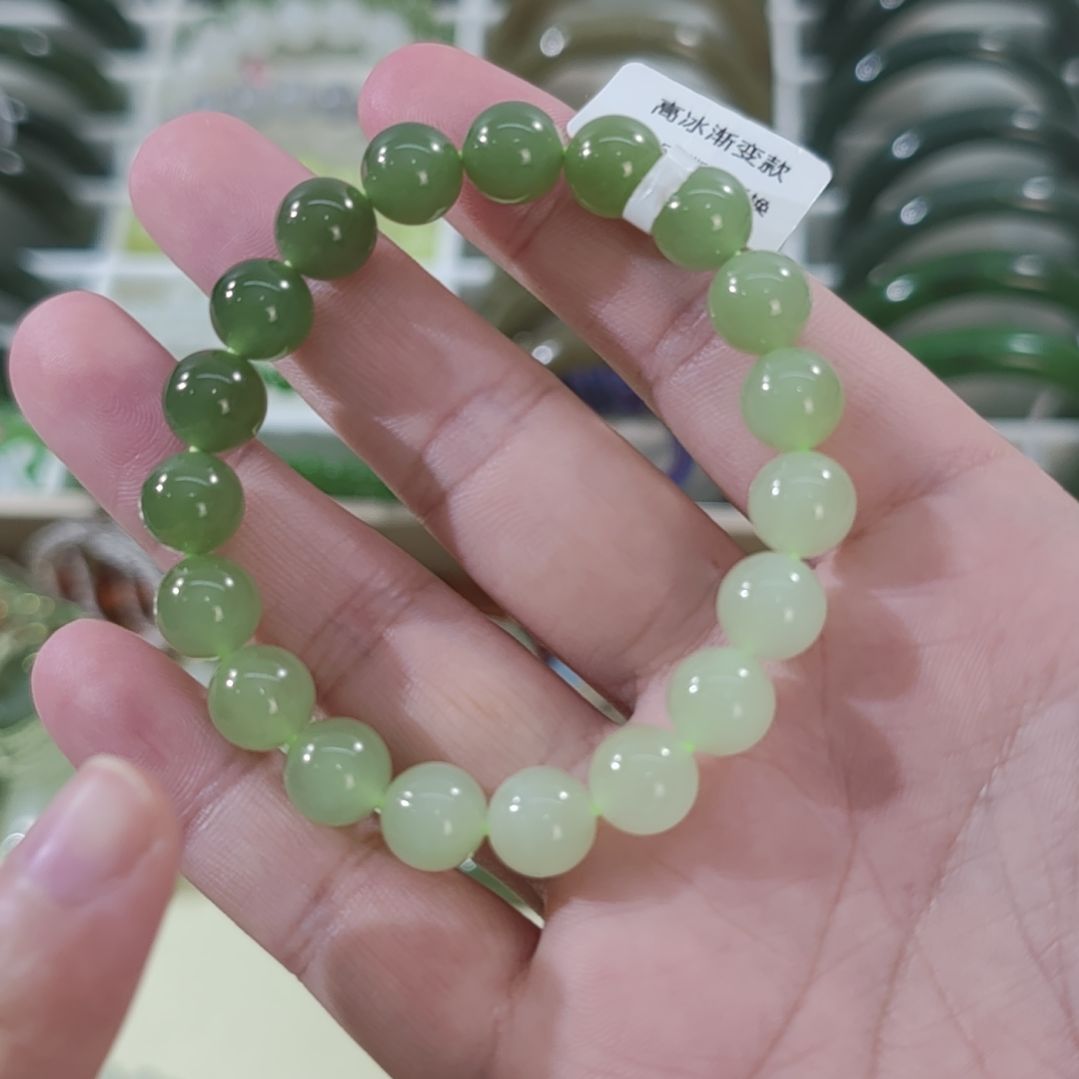 和田玉未镶嵌手链卡10渐变和田玉手串×1