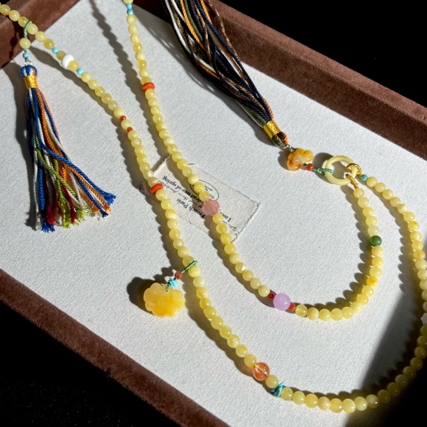 【大鱼甄选】蜜蜡DIY斜挂链SJ283多样性发其一