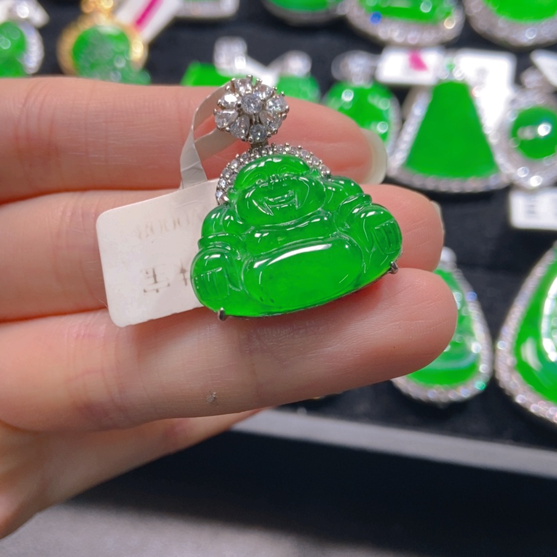 翡翠吊坠(不含链)银S925镶嵌