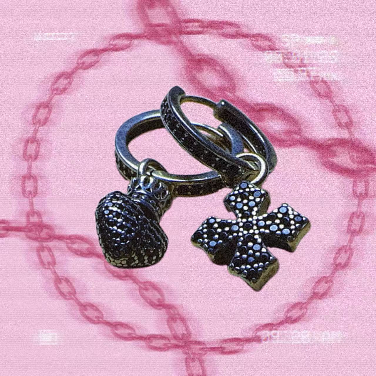 钛钢耳饰 AB款十字架哥比潮流气质百搭复古民族风做旧耳饰DZ104